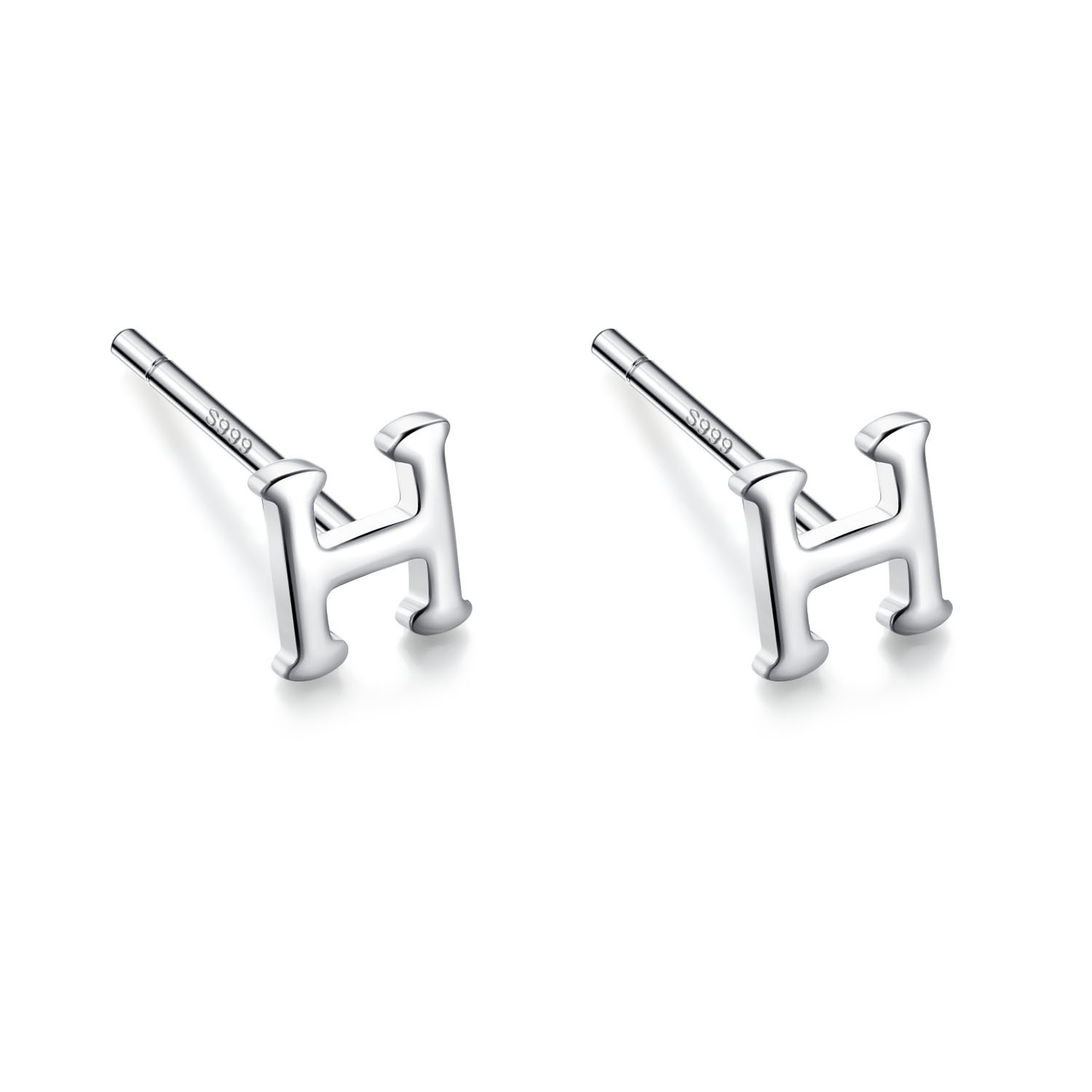 s999 sterling silver stud earrings for women simple mini earrings love butterfly mori style ear bar ear-caring anti-blocking silver earrings details Picture