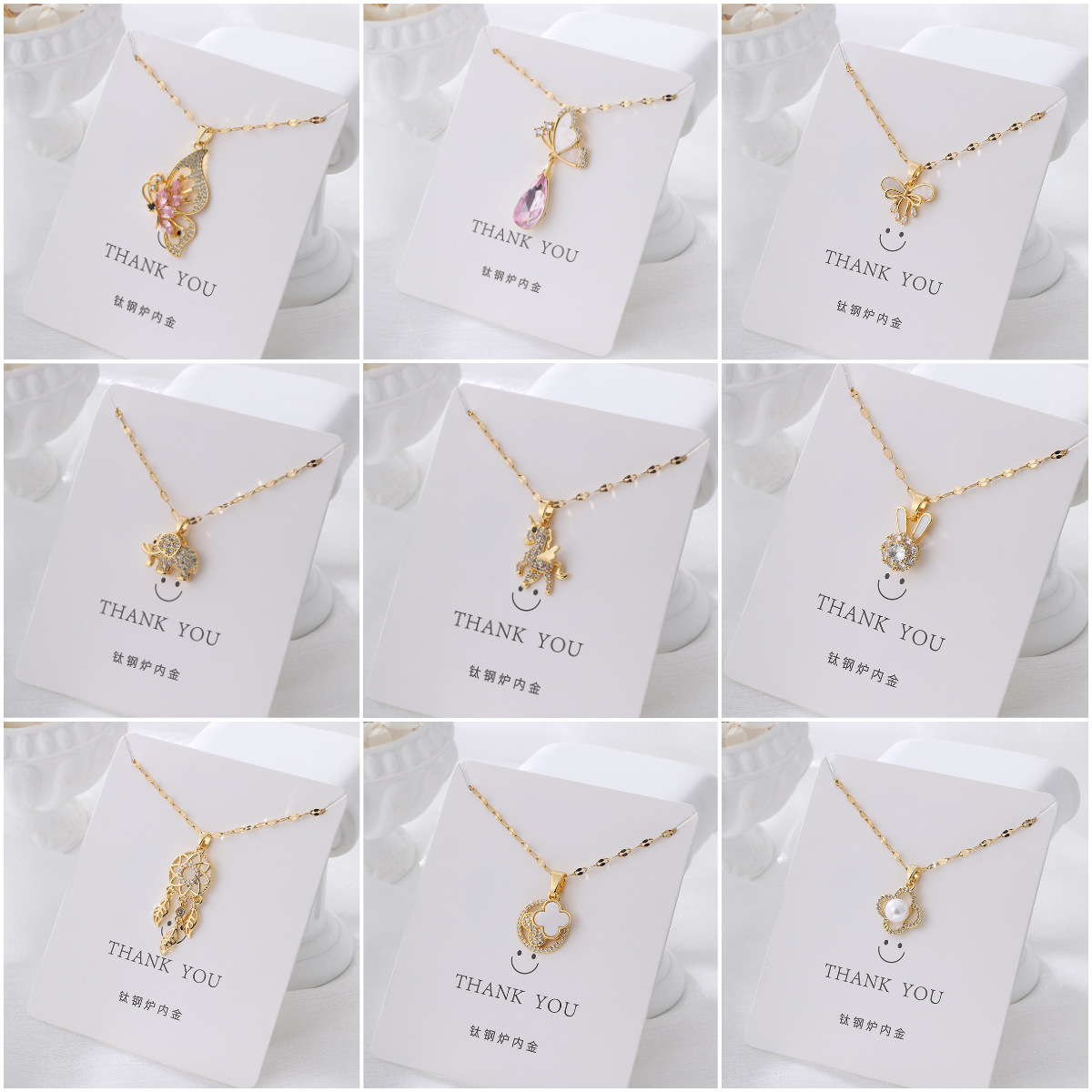 all-match light luxury titanium steel necklace for women special-interest design non-fading pendant high-grade new wear simple clavicle chain full figure