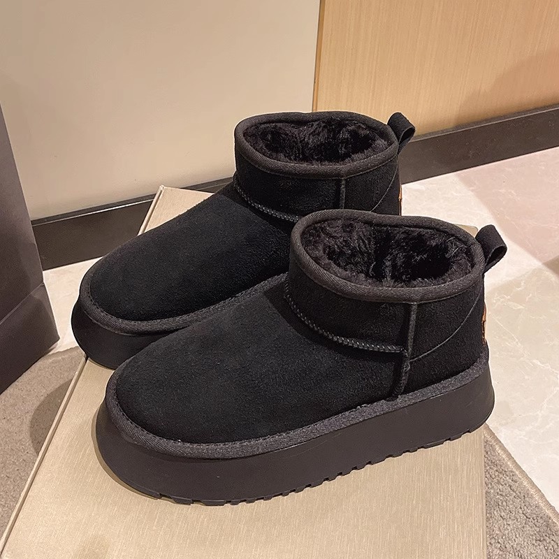 bread shoes snow boots for women 2025 new popular winter fleece-lined women's shoes thick bottom waterproof non-slip warm cotton shoes Specification drawing