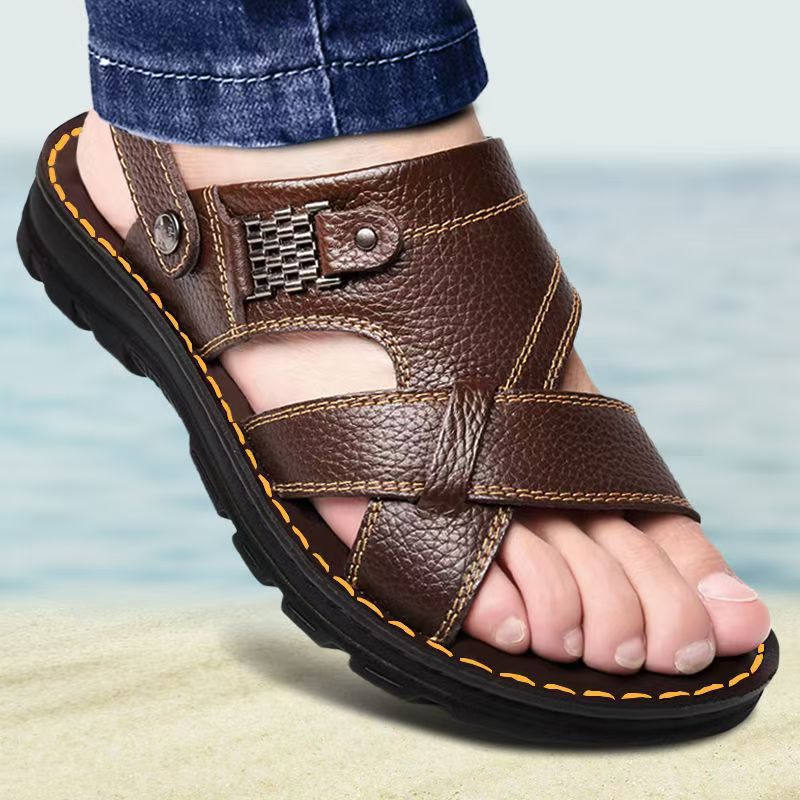 men's sandals non-slip deodorant summer casual middle-aged father beach sandals fashionable outdoor wear-resistant men's sandals Specification drawing