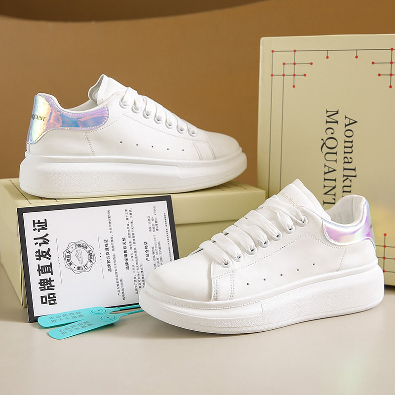 maxi white shoes korean style sneakers women's 2024 new shoes casual versatile sneakers couple style platform shoes undefined