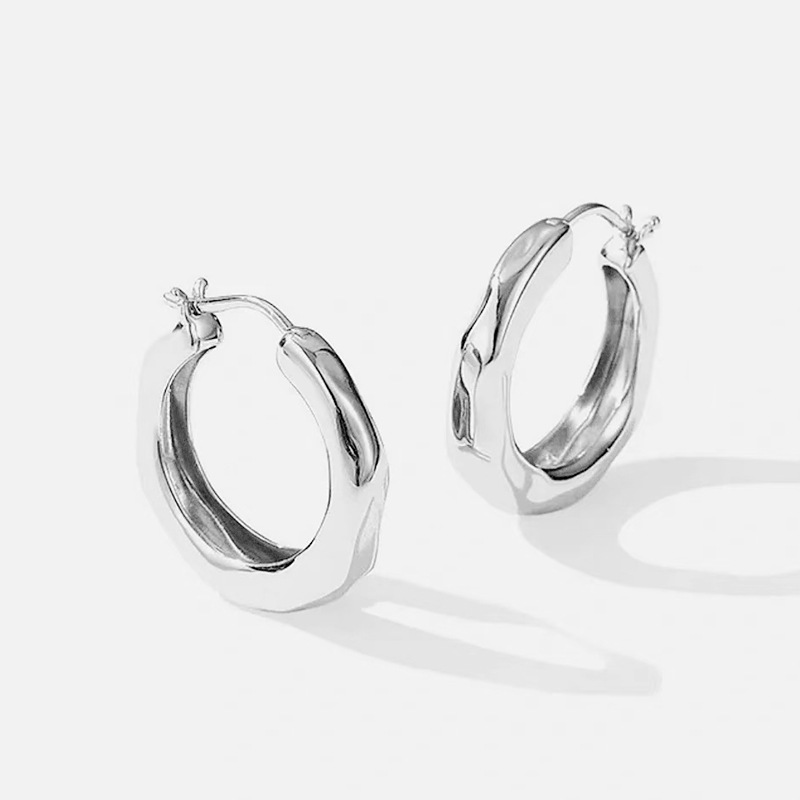 2025 new year streamer series rippling ear ring niche french style female simple bracelet earrings earrings light luxury all-match Specification drawing