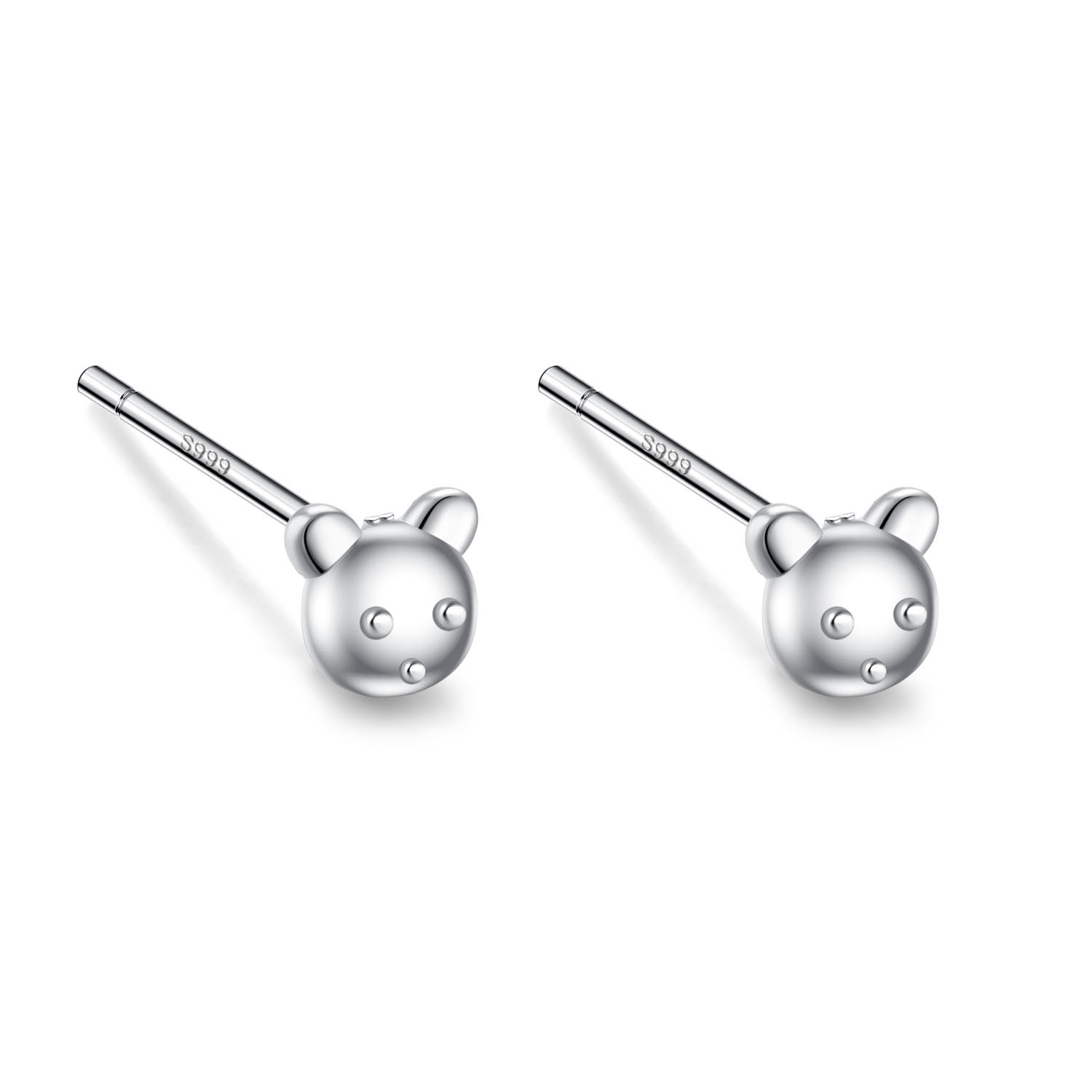 s999 sterling silver stud earrings for women simple mini earrings love butterfly mori style ear bar ear-caring anti-blocking silver earrings full figure