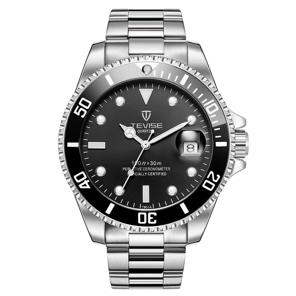 swiss tevise men's watch water ghost quartz watch waterproof class ii e-commerce famous watch men's watch details Picture