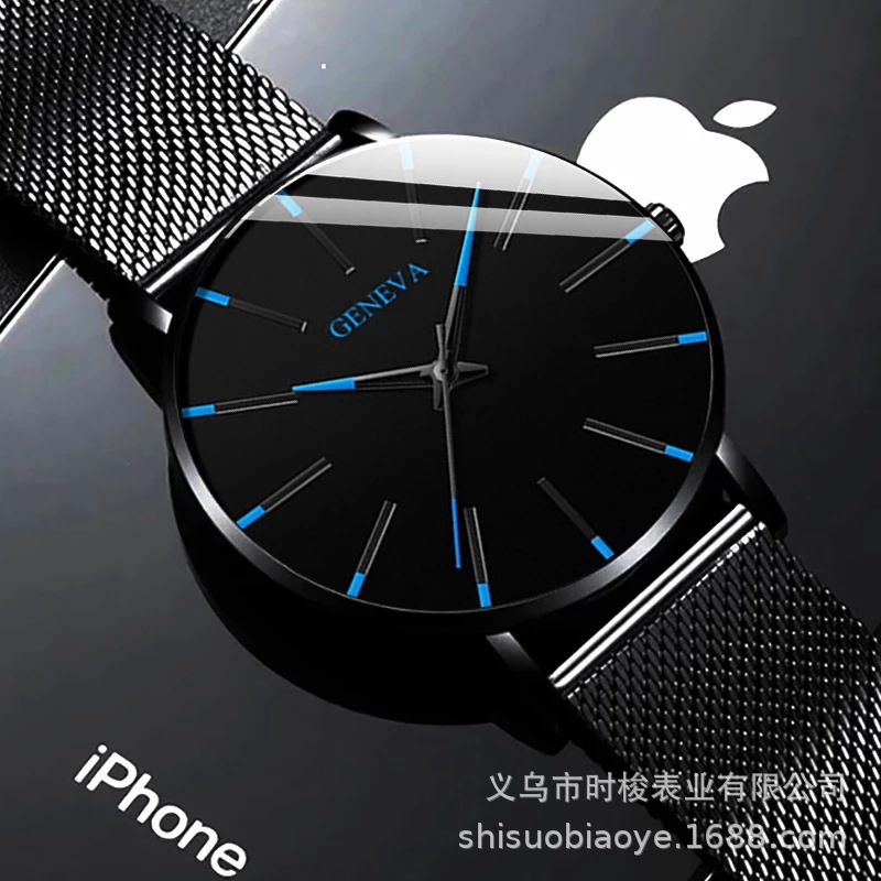 hot sale at aliexpress 2022 new geneva couple men's and women's simple business mesh quartz watch full figure