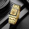 2024 live broadcast small square watch waterproof luminous men's watch alloy watch men's watch manufacturer hollow quartz watch one piece dropshipping Specification drawing