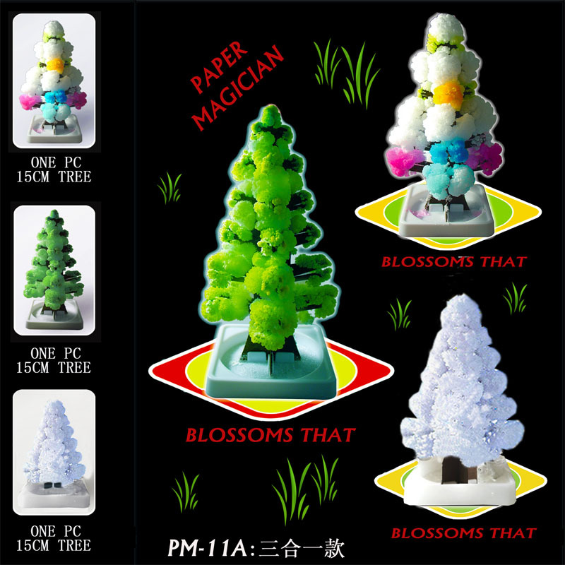paper tree flowering christmas magical tree paper flowering growth children's handmade toy experiment diy crystallization three-in-one details Picture