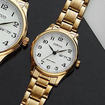 dinuo new watch wholesale steel band dinuo men's and women's watch double calendar digital quartz couple's watch 8015 Application Scenario