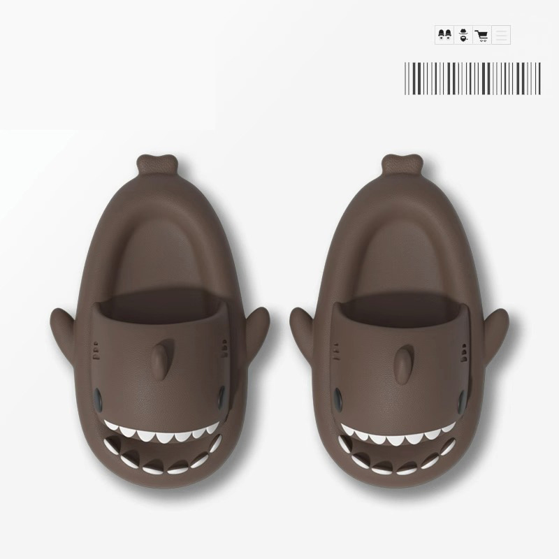thick-soled shark couple slippers women's slip-on slippers men's indoor and outdoor funny home cute cartoon sandals fashion undefined