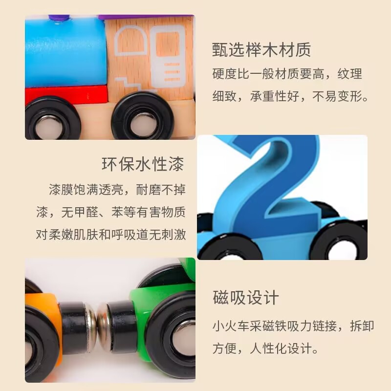 magnetic digital little train building blocks assembled car puzzle children's wooden toy 1-2 years old 3 baby early education enlightenment Application Scenario