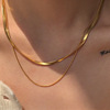 european and american double-layer stacked snake bones chain necklace women's light luxury high-grade personality hot girl all-match blade clavicle chain choker Item Picture