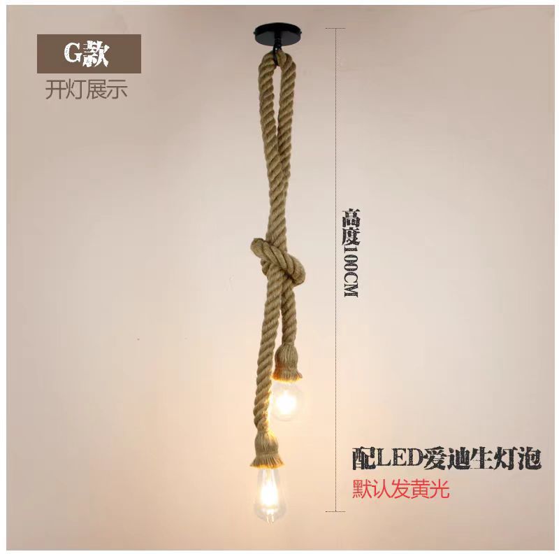 zhongshan lamps american retro industrial style theme restaurant chandelier coffee shop leisure bar clothing shop hemp rope Item Picture