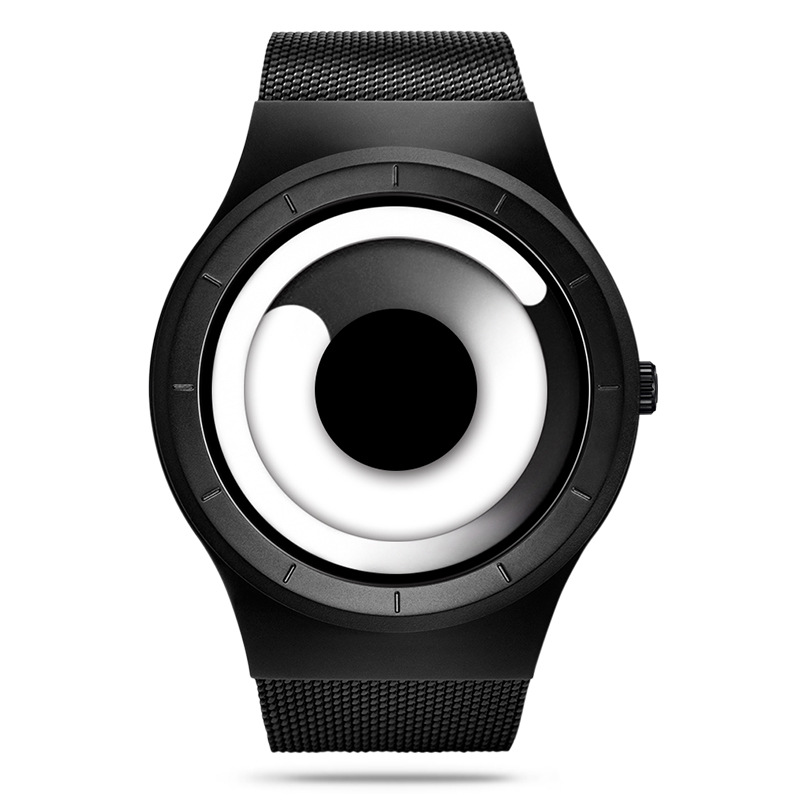 sinobi couple watch trendy contrast color creative needle-free vortex concept watch quartz watch men's cross-border 9659 details Picture
