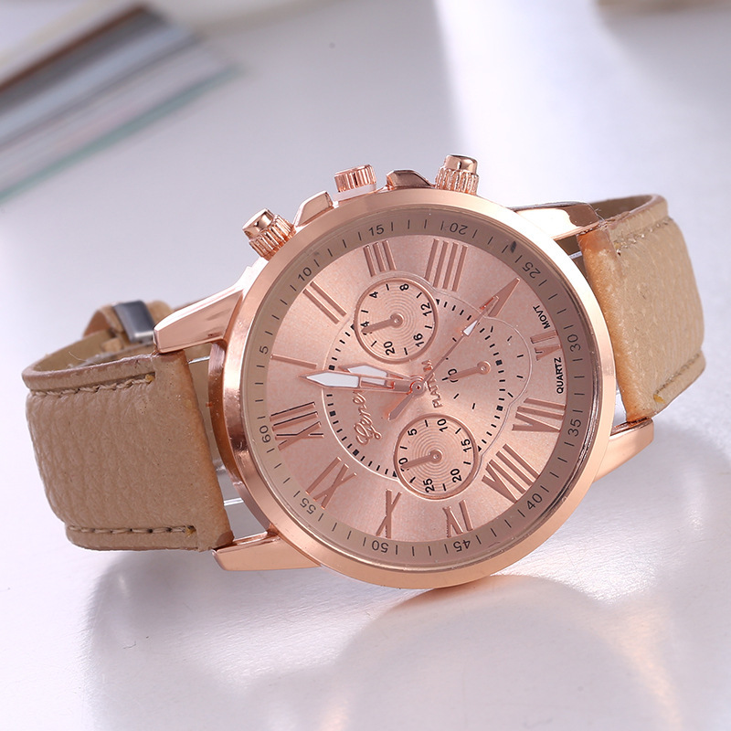 foreign trade fashion watch belt women's watch women's multi-color belt style rose gold quartz watch cross-border wholesale watch details Picture