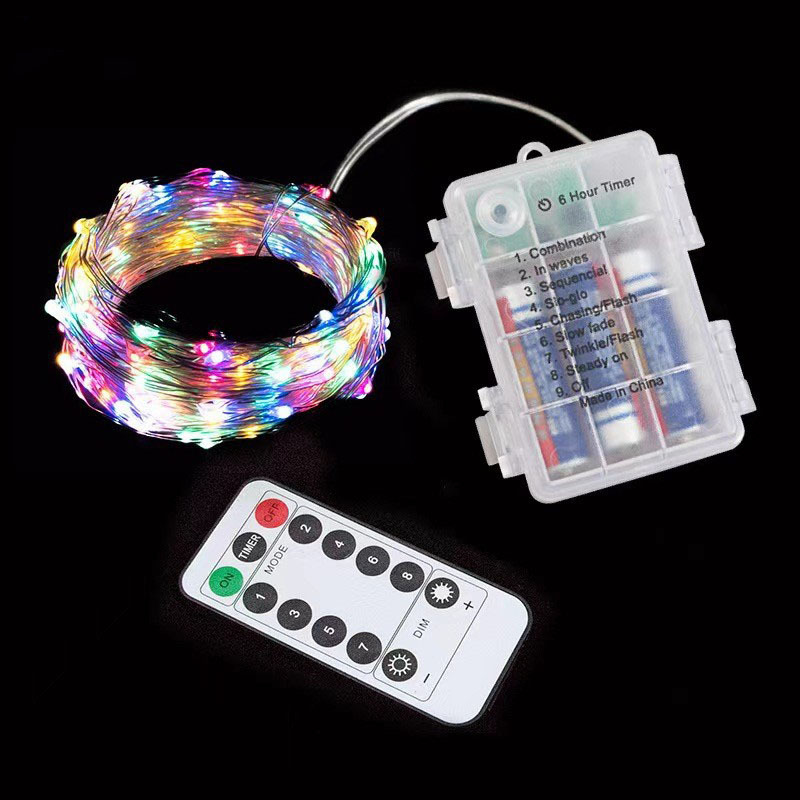8 function lighting chain 3aa waterproof battery box remote control copper wire lamp infrared eight copper wire lamp led light remote control decorative lamp Specification drawing