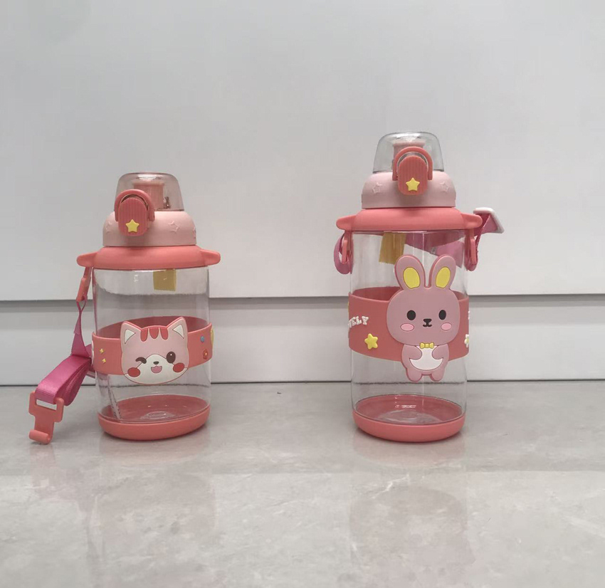 卡通立体动物儿童吸管杯 恐龙老虎兔造型带背带 防漏便携水杯 多色可爱图案 耐摔材质 宝宝上学外出喝水萌趣好物详情4