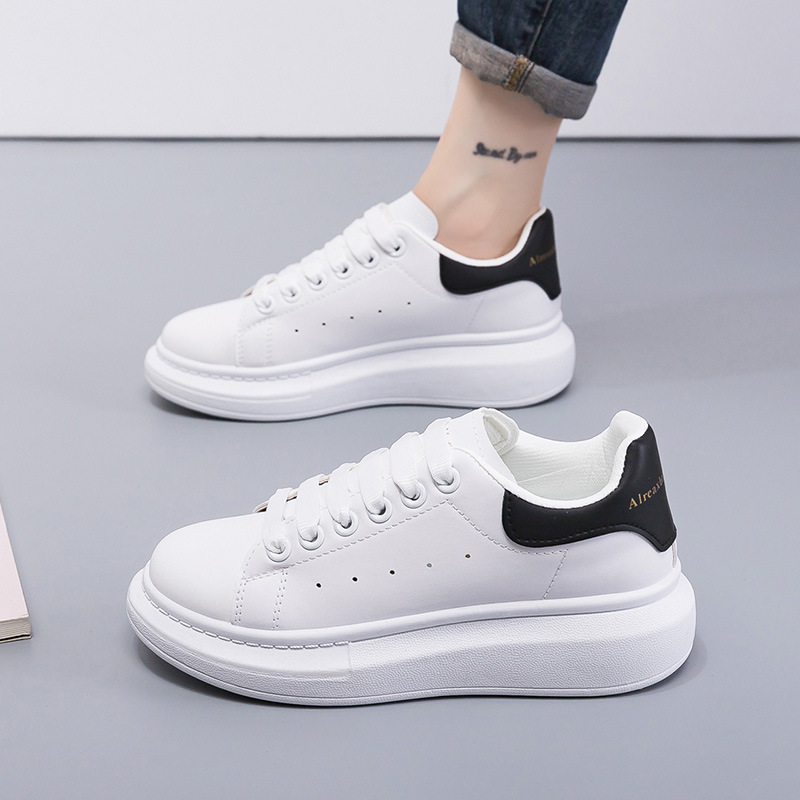 maxi white shoes korean style sneakers women's 2024 new shoes casual versatile sneakers couple style platform shoes undefined