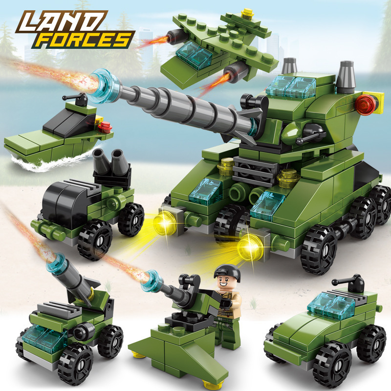 compatible with lego building blocks small particles fire brigade police military tank building blocks assembled and inserting children's educational toys Specification drawing
