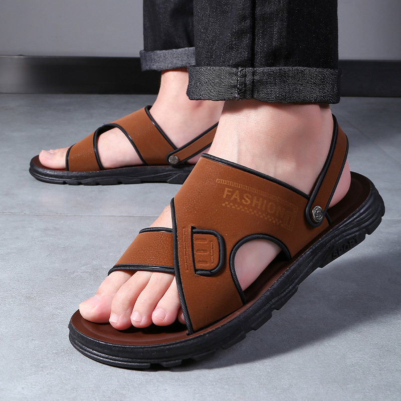 one piece dropshipping free shipping men's sandal slippers one two-piece wear summer men's wear-resistant thick bottom non-slip waterproof Specification drawing