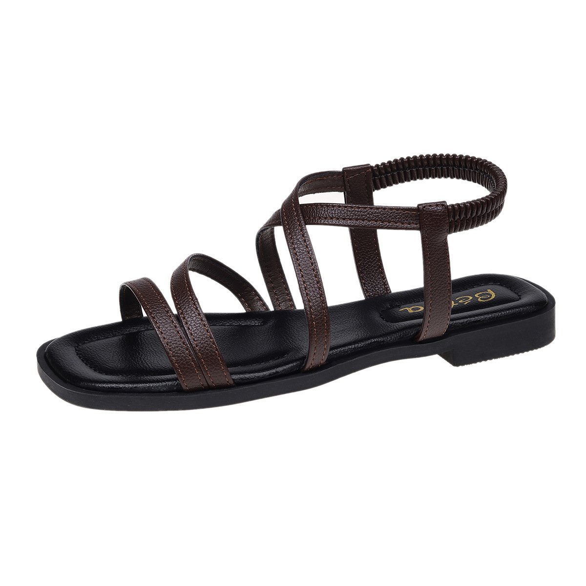 european and american foreign trade large size fashion roman cross strap flat sandals women's cross-border elastic strap beach sandals wholesale Item Picture
