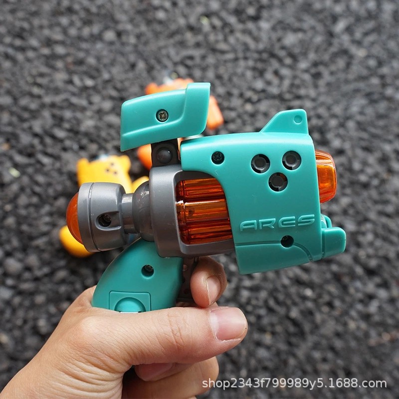 hot selling product children's mini sound and light electric small pistol small q toy baby and infant multi-color music gun 0-3 years old details Picture