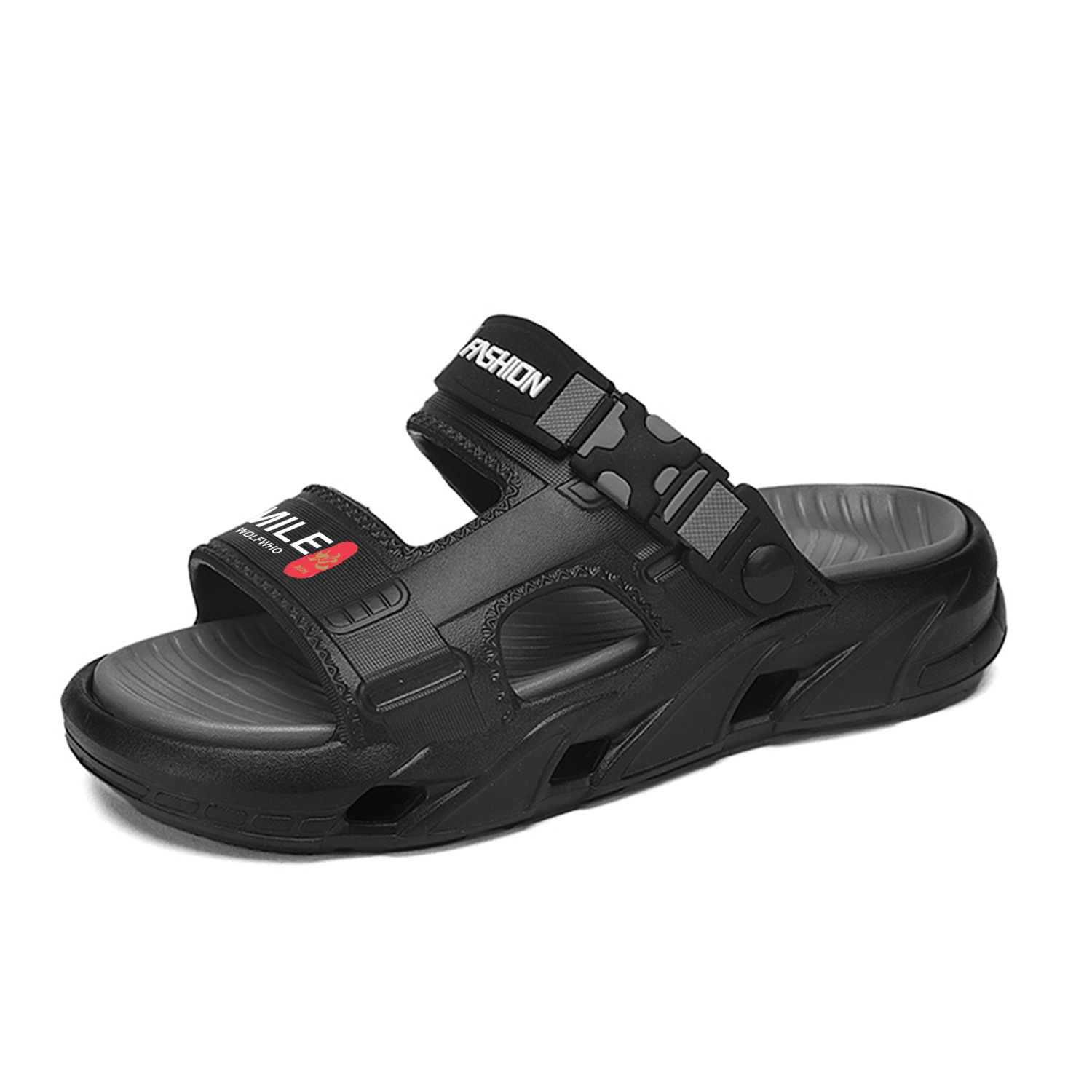 sandals for young men summer outdoor dual-use new beach slippers sports casual non-slip high-end flip flops for men details Picture