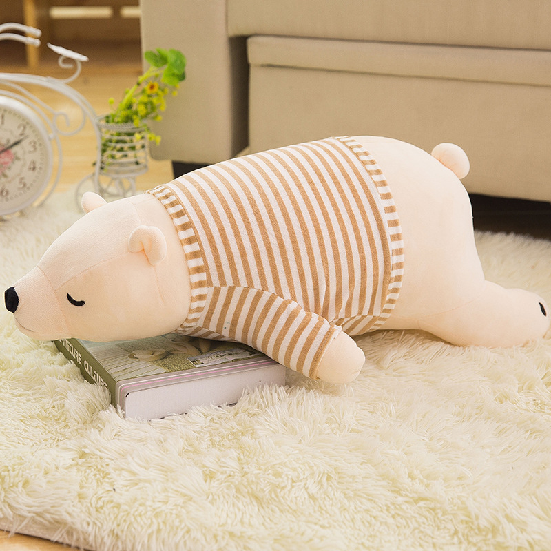 cross-border foreign trade plush toy pillow bear polar bear doll cartoon cute leaning bear long pillow plush toy Specification drawing