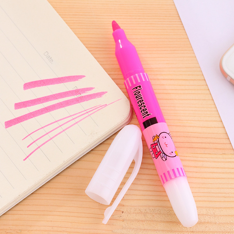 factory direct sales korean stationery rabbit fluorescent pen marking pen color marker school supplies small wholesale prizes details Picture