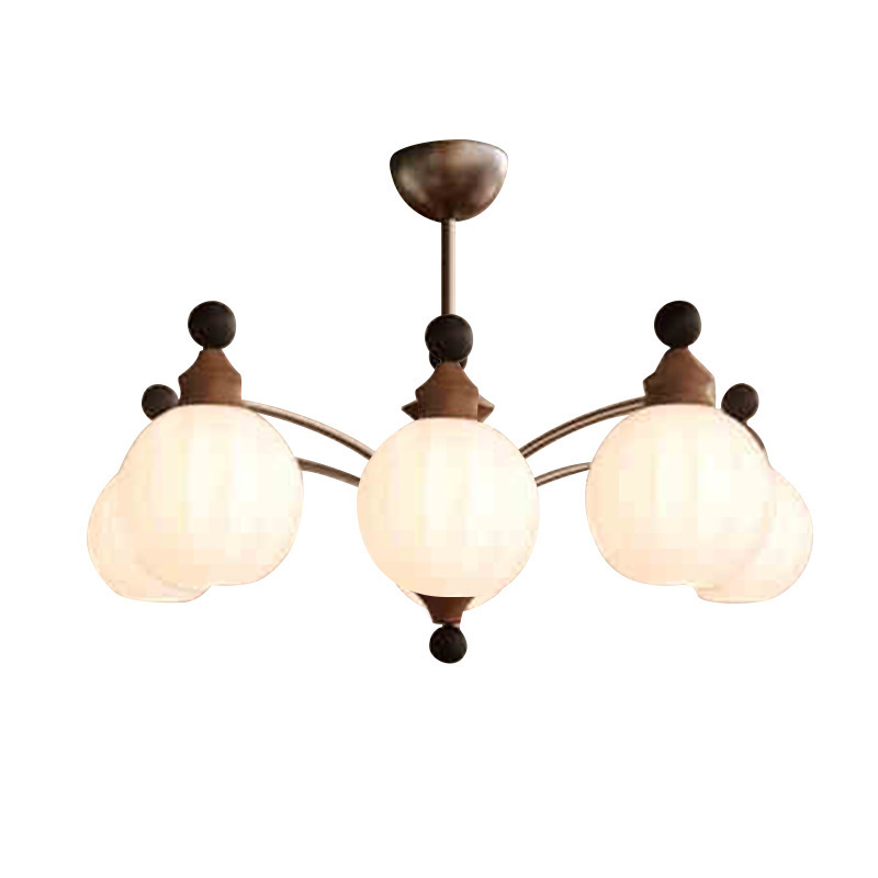 french style antique living room chandelier retro walnut 2024 new lighting designer sense master bedroom lamp details Picture