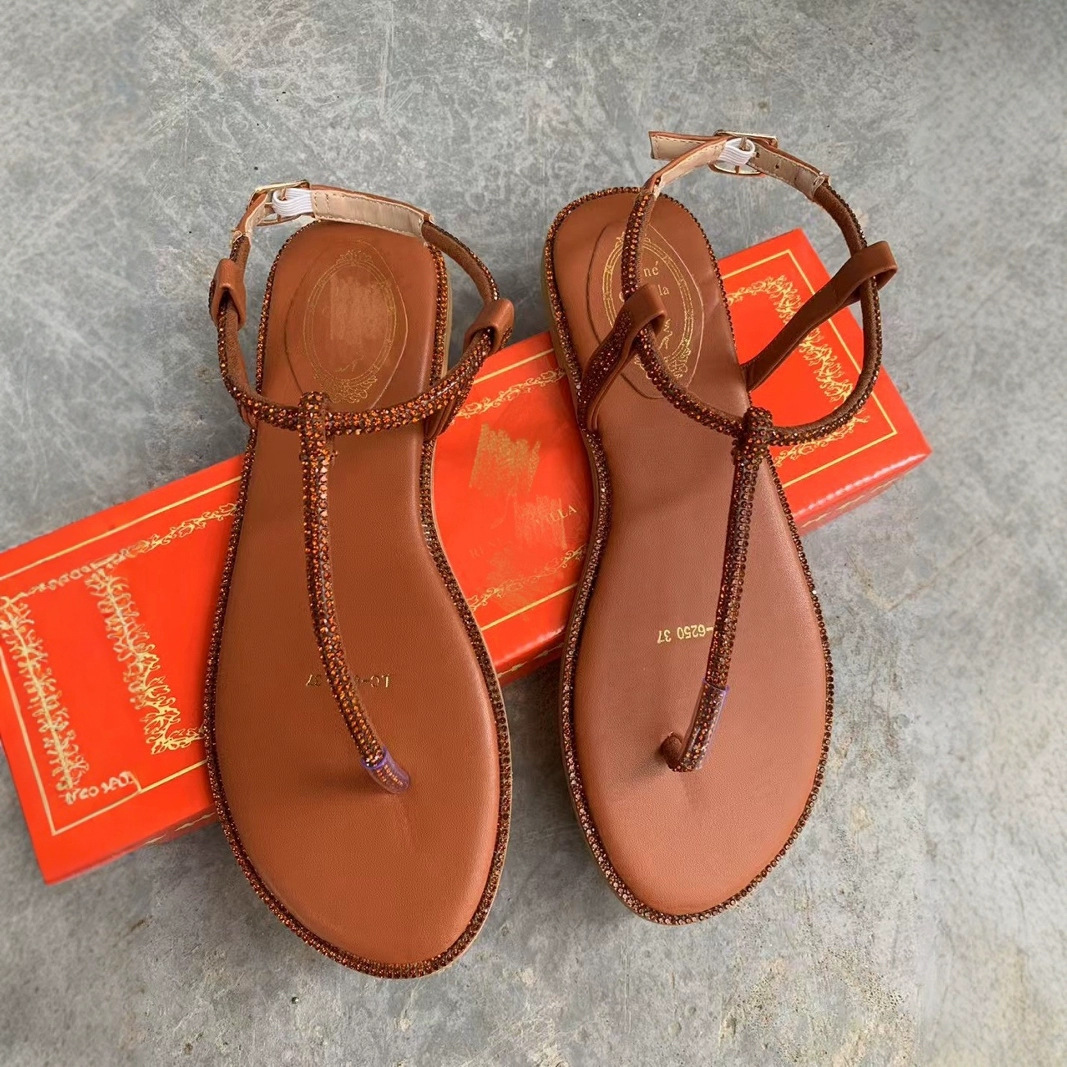 cross-border african popular women's rc rhinestone sandals outer wear flip-flops womensandals comfortable all-match Application Scenario