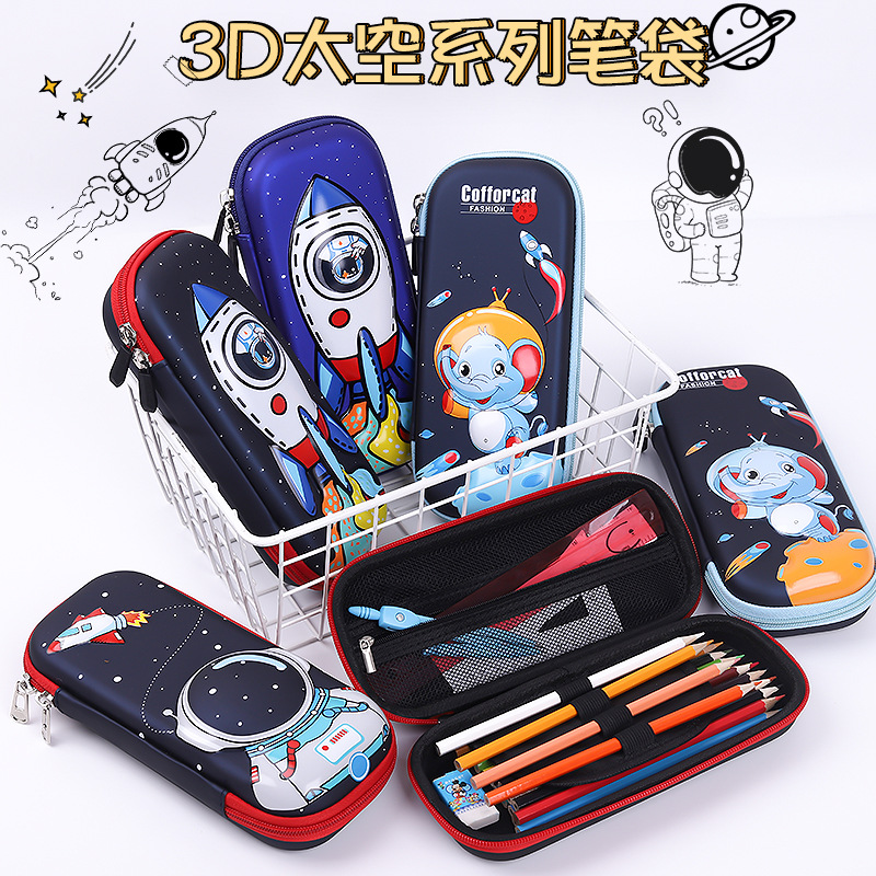 cartoon children pupils' pencil box boys and girls korean version creative stationery box prize large capacity 3deva pencil case details Picture