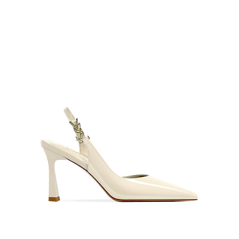 [spot] closed toe sandals for women back strap patent leather all-matching stiletto pointed high heels 2025 spring and summer new Item Picture