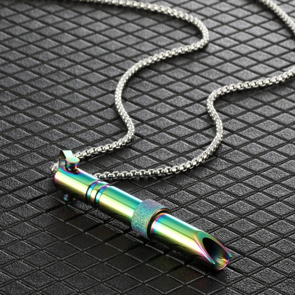 european and american titanium steel no fading ins style decompression whistle necklace niche cross-border adjustable breathing pendant ornaments wholesale Application Scenario