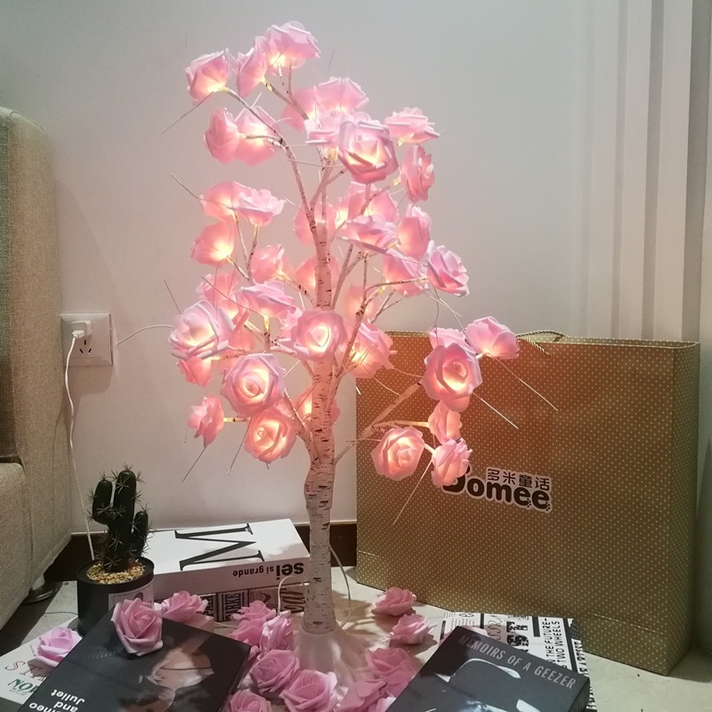 source factory valentine's day led rose birch tree lamp bedside floor lamp living room internet celebrity bedroom live room Application Scenario