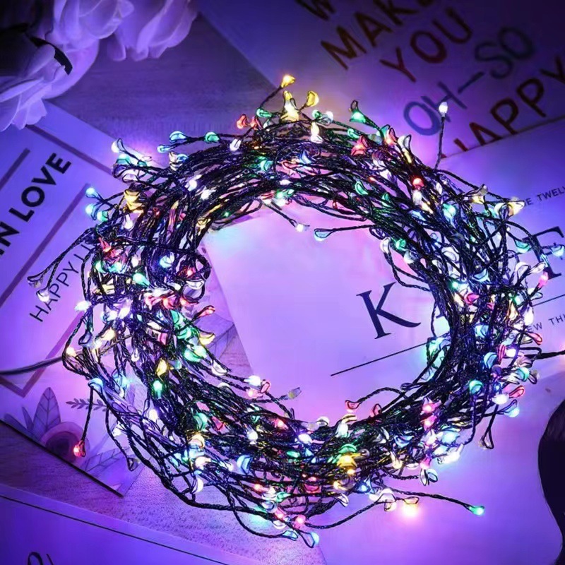 cross-border led firecracker copper wire lighting chain green wire centipede feet remote control christmas tree lamp decorative atmosphere small colored light string Item Picture