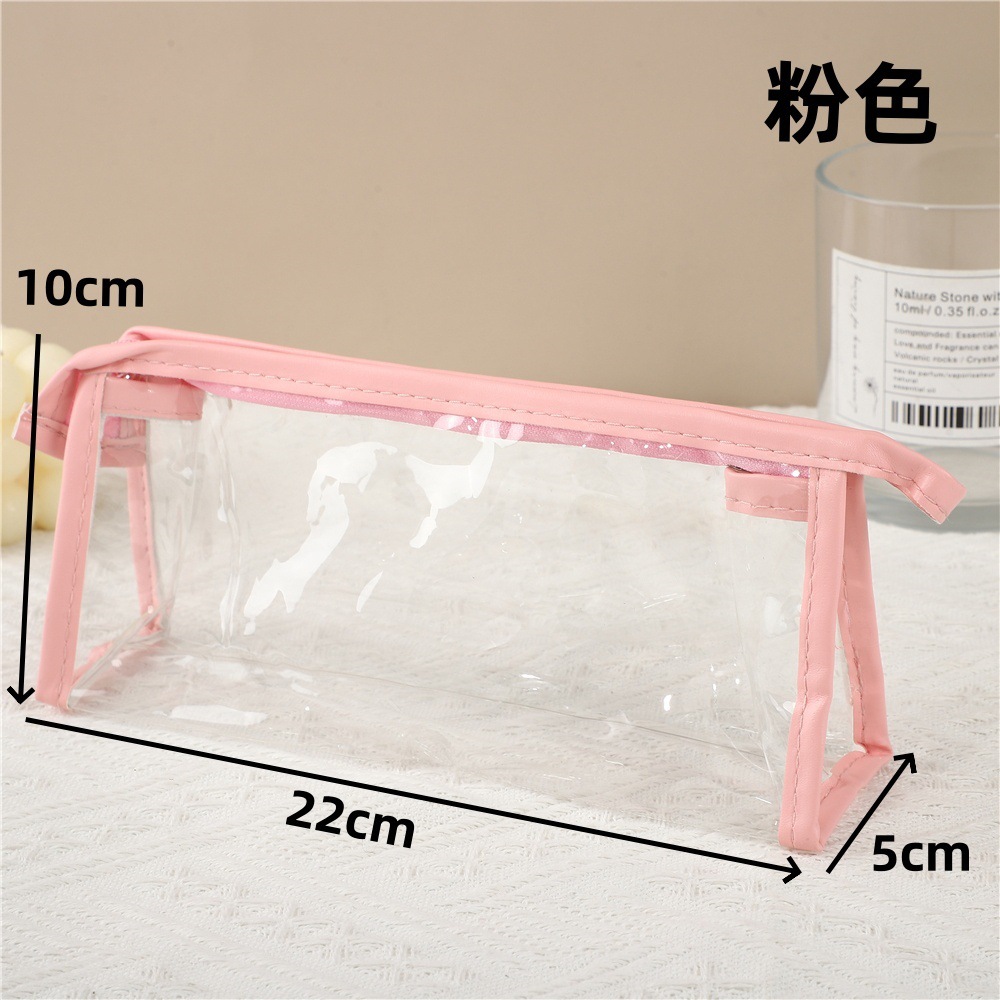customizable new japanese style good-looking transparent pvc pen bag primary school students wholesale fashion simple stationery buggy bag Application Scenario