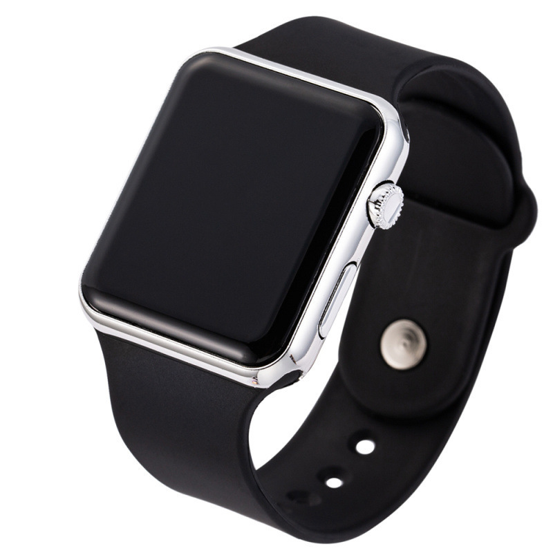 new fashion creative led square thin electronic watch sports student display screen electronic silicone watch details Picture