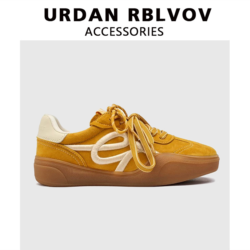 caramel german training shoes 2025 spring new embroidered board shoes female students details Picture