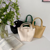 2025 new korean style soft texture one-shoulder portable bucket bag personalized small vegetable basket portable casual messenger bag Item Picture