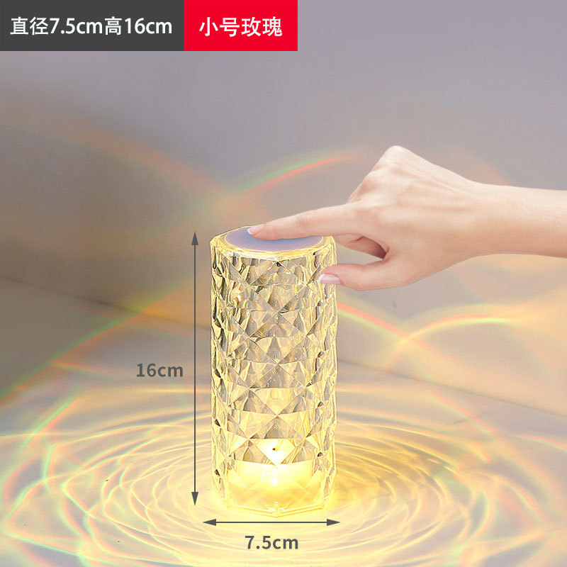 cross-border spot creative gift ambience light rose decorative table lamp bedside charging small night lamp internet hot full figure