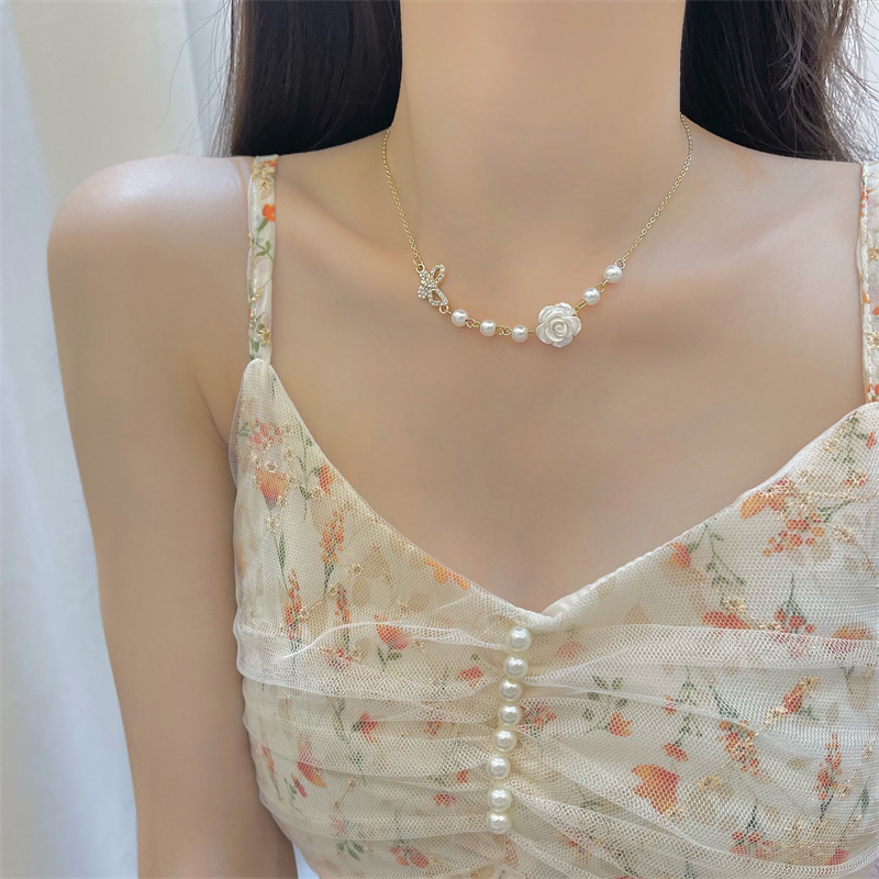 hot girl dignified pendant ornament wholesale niche ins style clavicle chain bow internet celebrity light luxury color-preserving necklace for women Specification drawing
