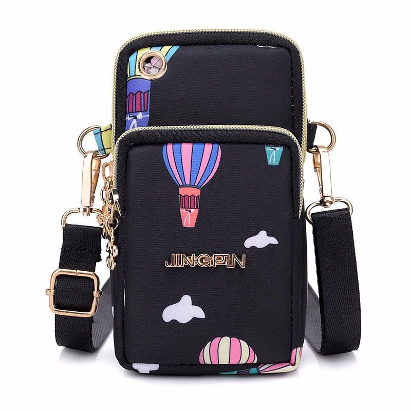 2023 new mobile phone bag women's crossbody mini bag summer all-matching canvas bag vertical clutch coin purse Specification drawing