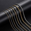 stainless steel hemp flowers chain 2 mm3mm4mm5mm6mm men's hip hop necklace more sizes multi-color twist necklace full figure