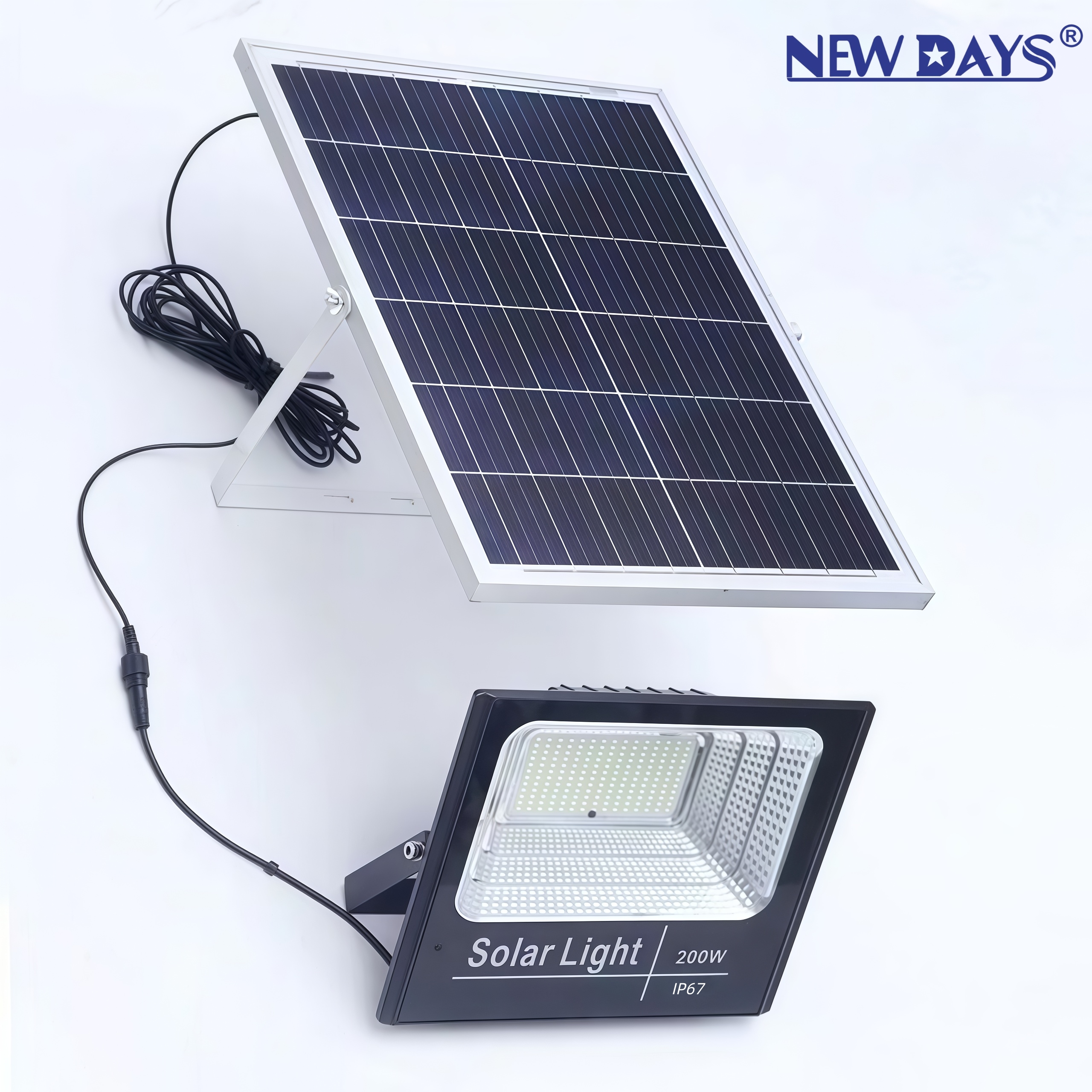 NEWDAYS品牌跨境新款LED户外太阳能投光灯无线可移动灯停电家用应急照明灯高亮led补光灯