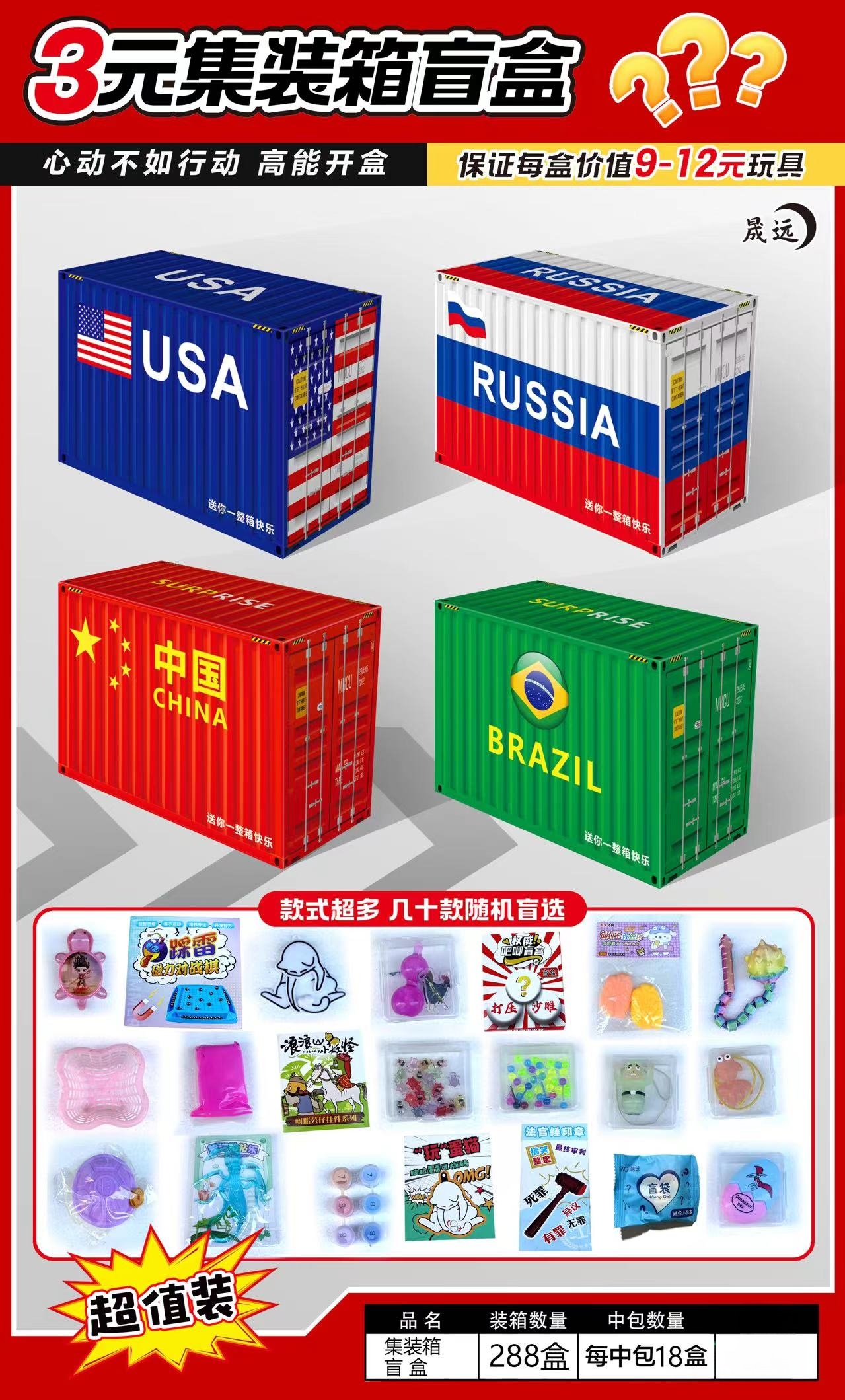 集装箱盲盒整盒装超值玩具
