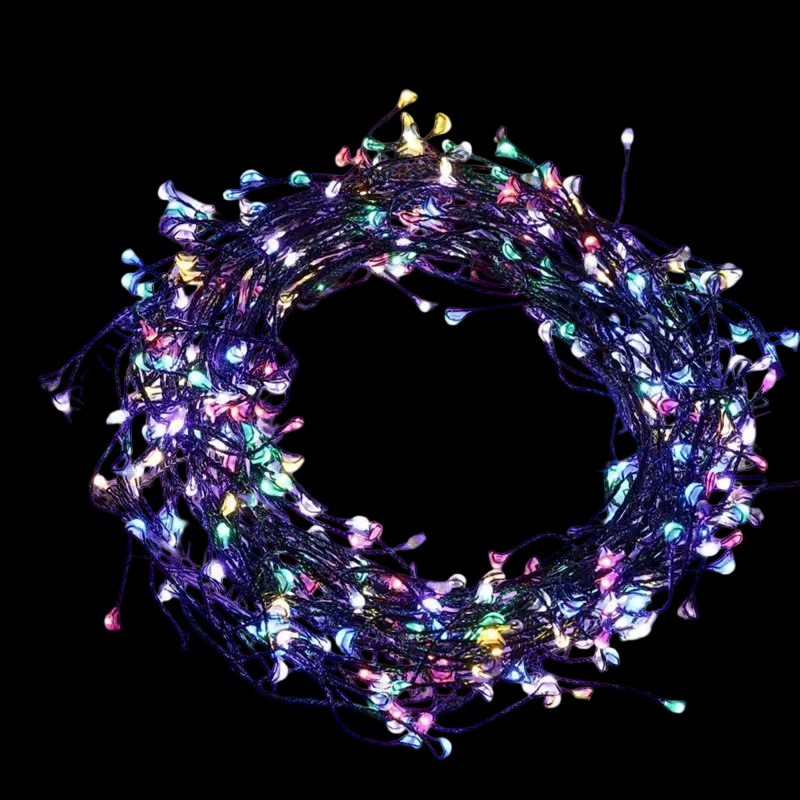cross-border led firecracker copper wire lighting chain green wire centipede feet remote control christmas tree lamp decorative atmosphere small colored light string details Picture