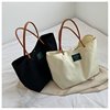 foreign trade wholesale autumn and winter new large capacity single shoulder canvas bag simple portable women's ins big bag solid color tote bag Specification drawing