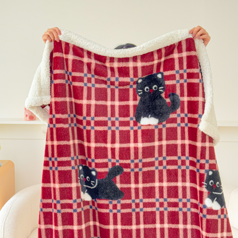 The new rabbit plush blanket, faux lamb wool printed milk wool cover blanket, multi-functional quilt cover blanket and sofa blanket keep you warm pic 8
