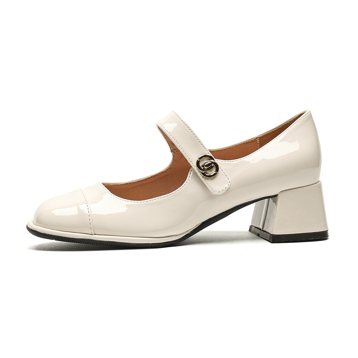 weiwei girl 216 thick bottom mary jane shoes women's spring classic style high heels temperament word strap chunky heel shoes women undefined