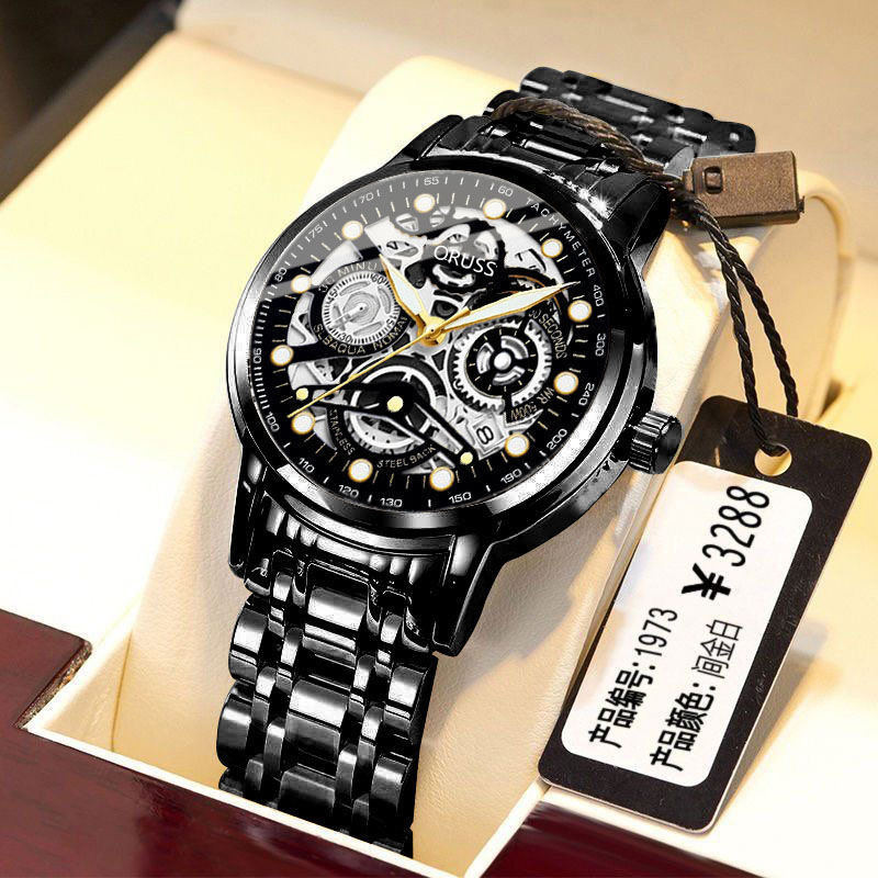 2024 new swiss brand automatic mechanical watch men's watch luminous waterproof high-end handsome men's watch details Picture